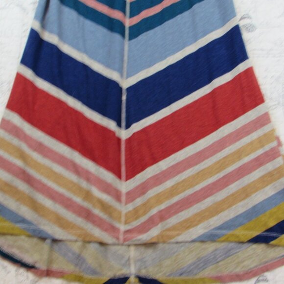 EUC Anthropologie Saturday Sunday 100% cotton Rainbow Chevron Midi Dress Size XS - Picture 4 of 11